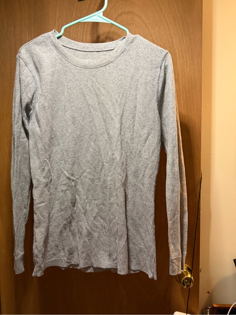 Fruit of the Loom Women’s Gray Thermal Long Sleeve Top Size Large